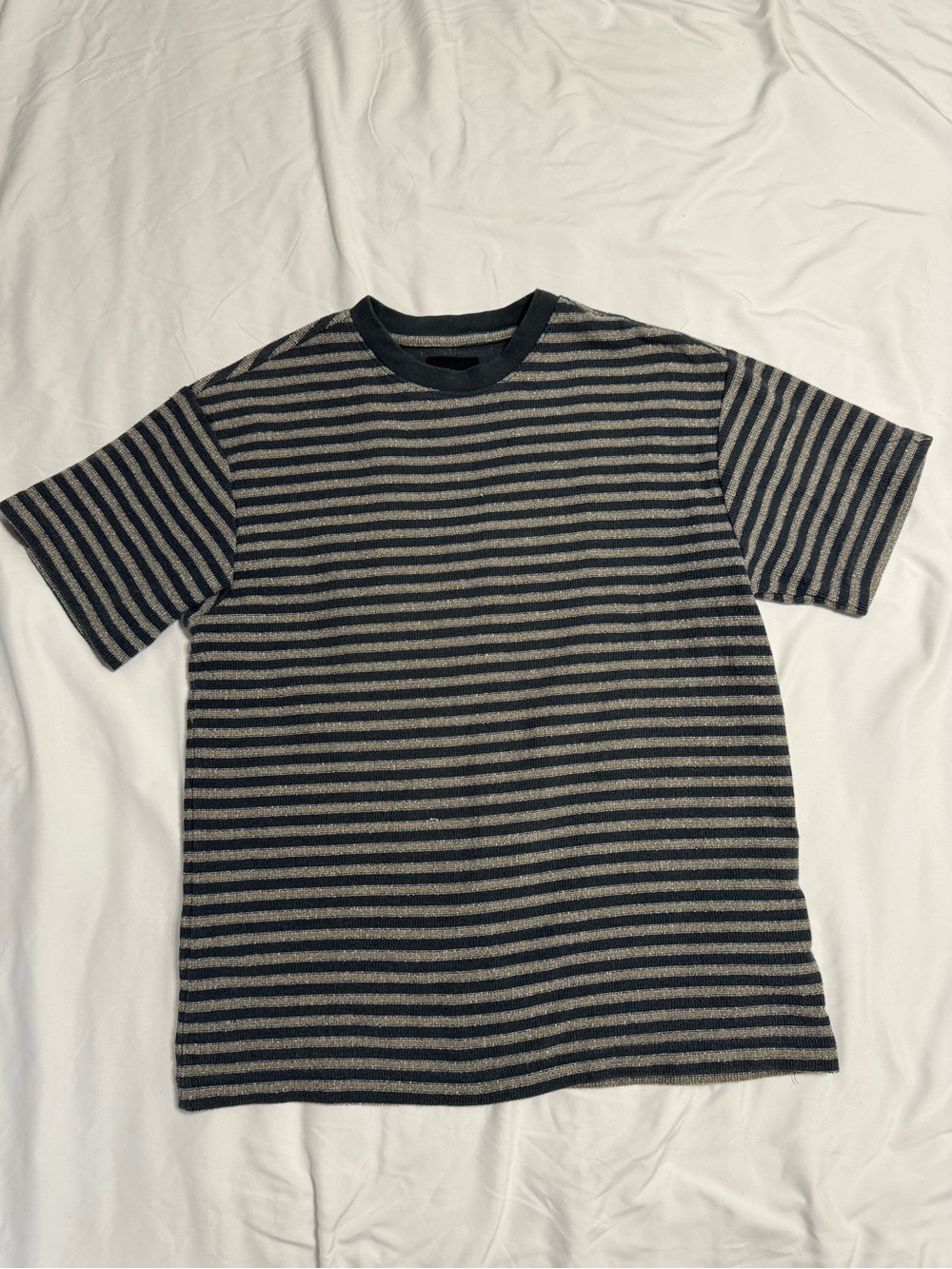 PacSun Men's Short-Sleeve Striped Crewneck Tee - Black & Gray